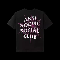 Anti-Social pink web tee black