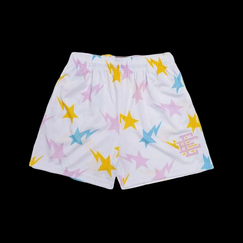 Eric Emanuel X Bape Short White yellow Blue