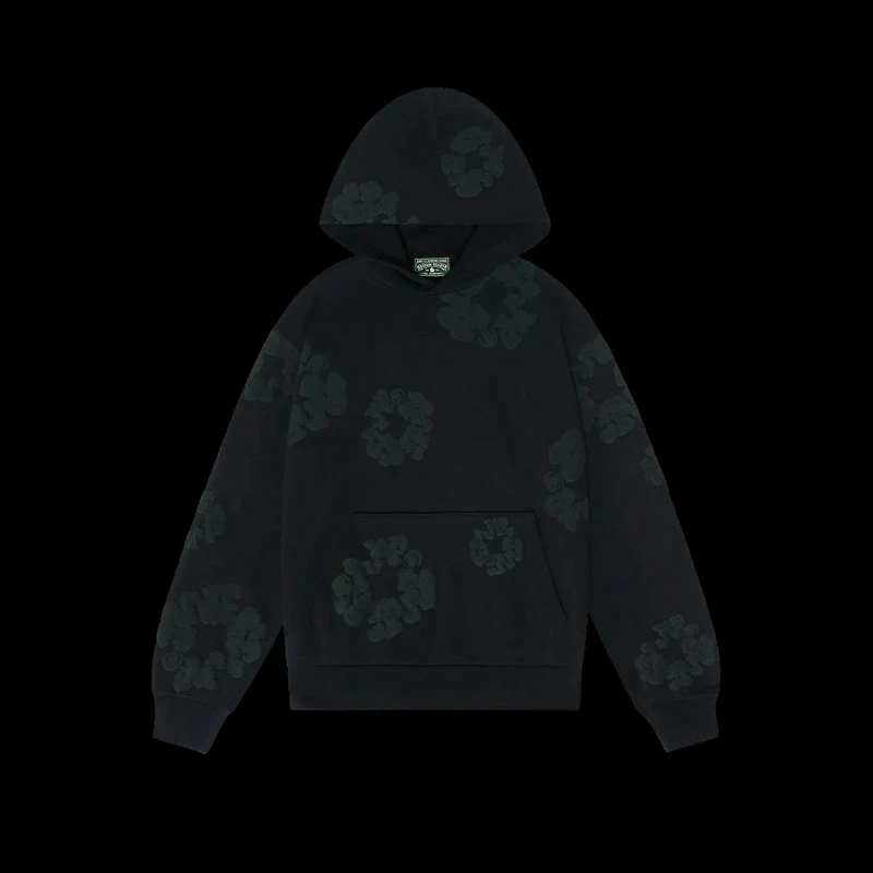 Denim Tears Cotton Wreath Hoodie Black Monochrome