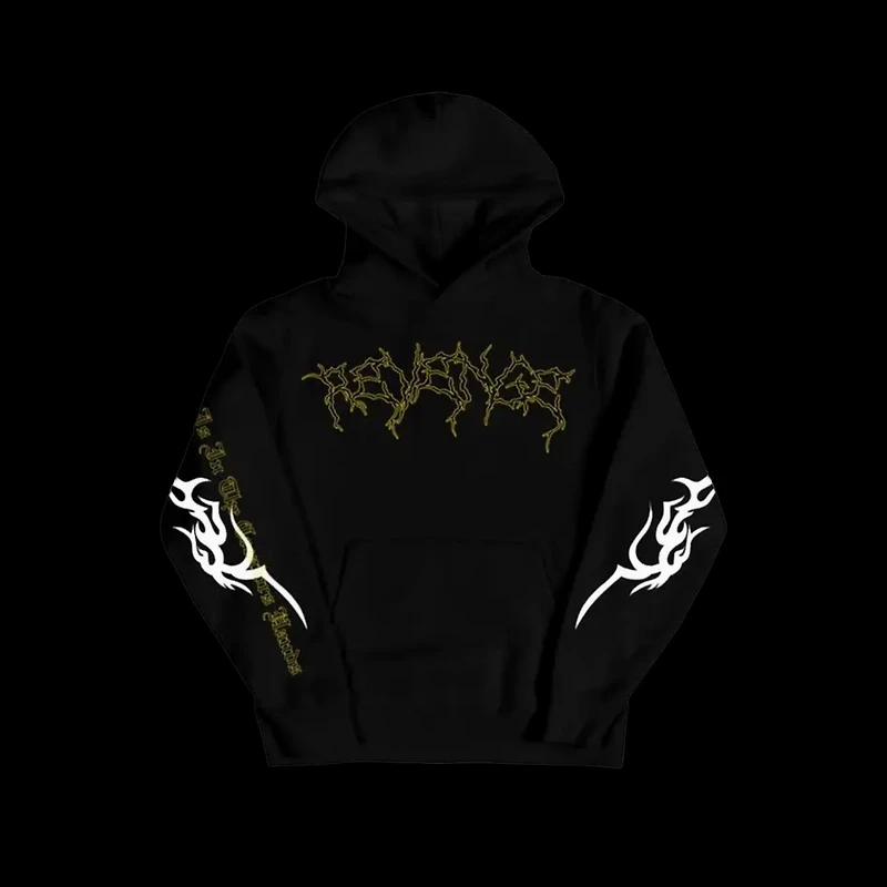 Revenge Yellow Lightning Cerberus Hoodie Black