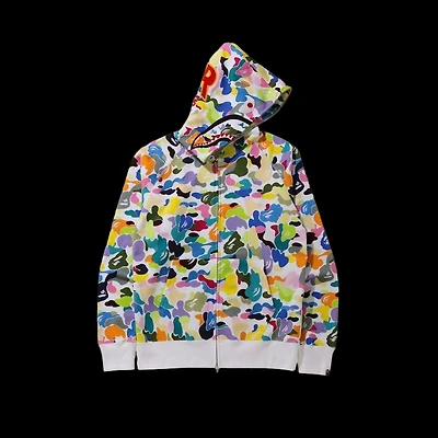 Bape White Ponr Multicolor Zip Up