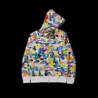 Bape White Ponr Multicolor Zip Up