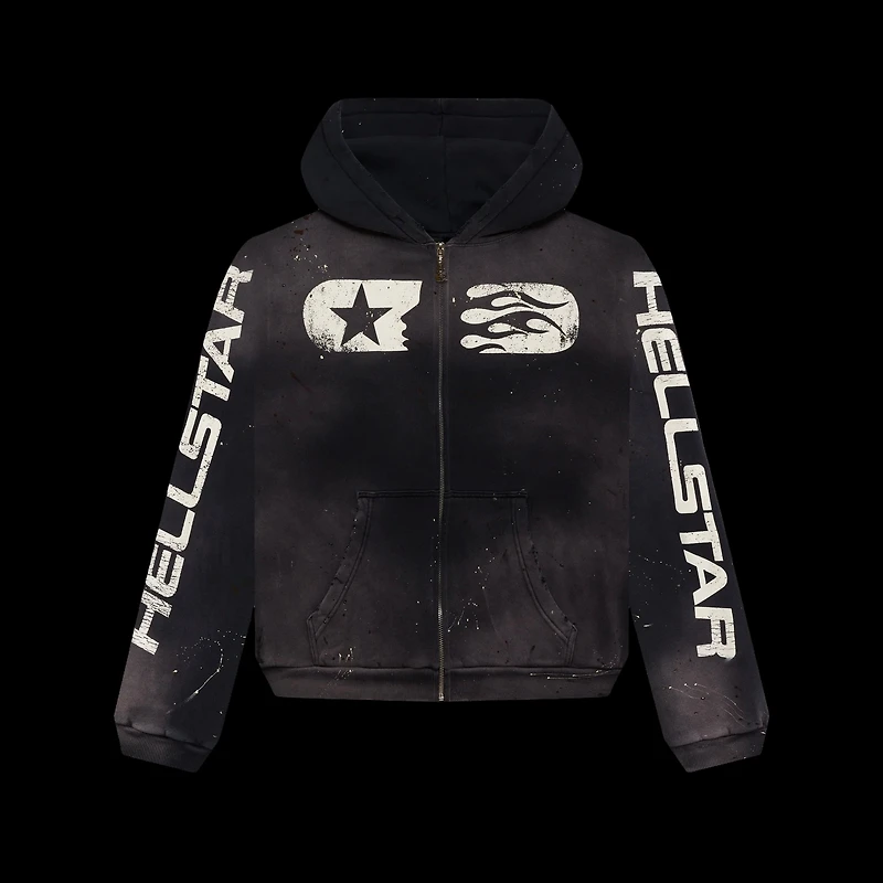 Hellstar Zip Up Hoodie Black