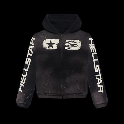 Hellstar Zip Up Hoodie Black