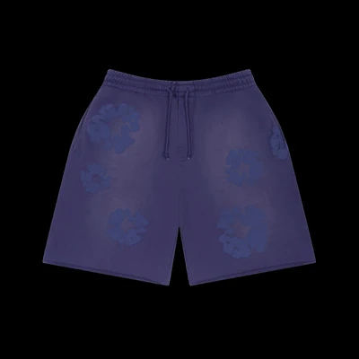 Denim Tear Mono Cotton Wreath Shorts Navy