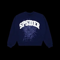 Sp5der Varsity Web Crewneck Navy