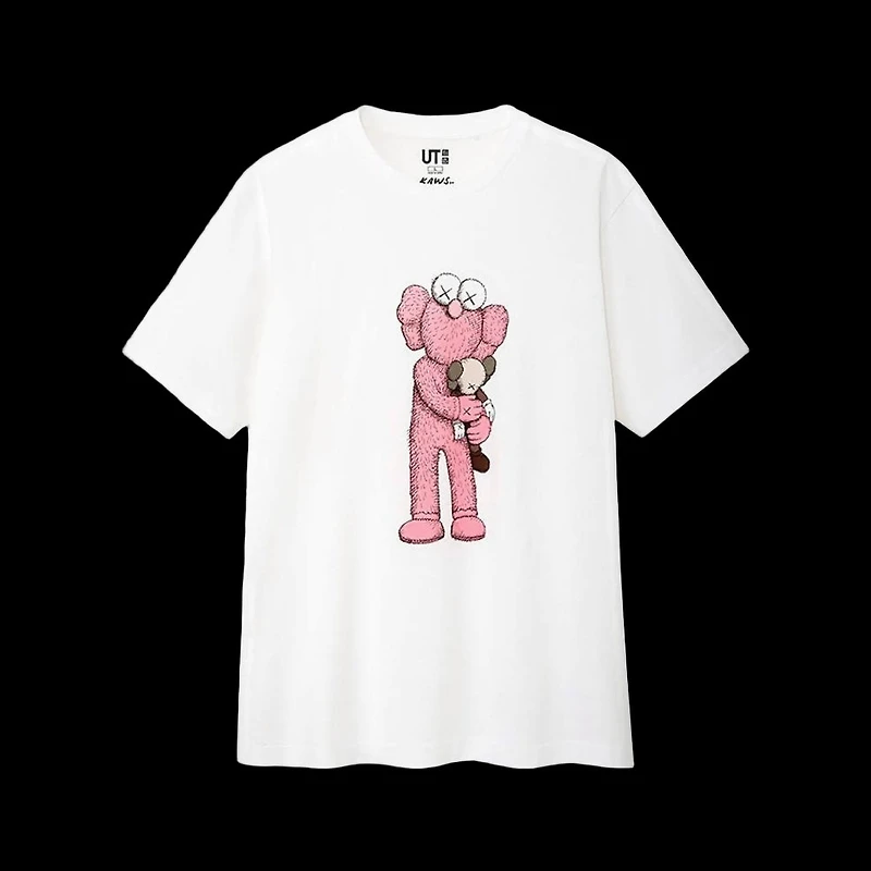 Kaws x Uniqlo pink bff white tee