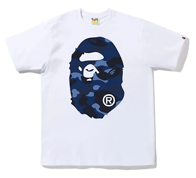 Bape Navy Big Head Tee White