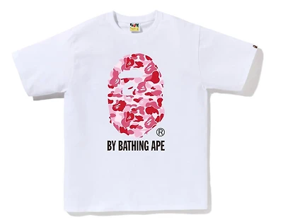 Bape Pink Big Head Tee White