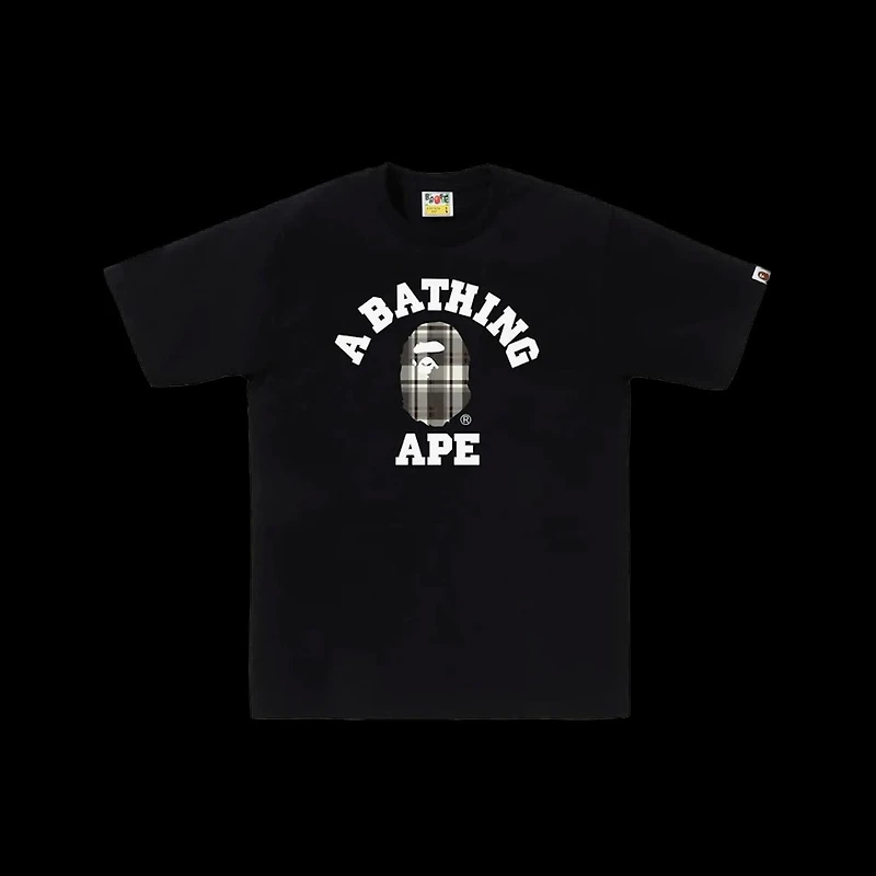 Bape ABC Grey Plaid Tee Black