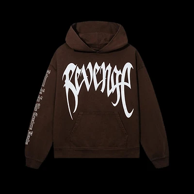 Revenge Puff Print Hoodie Brown