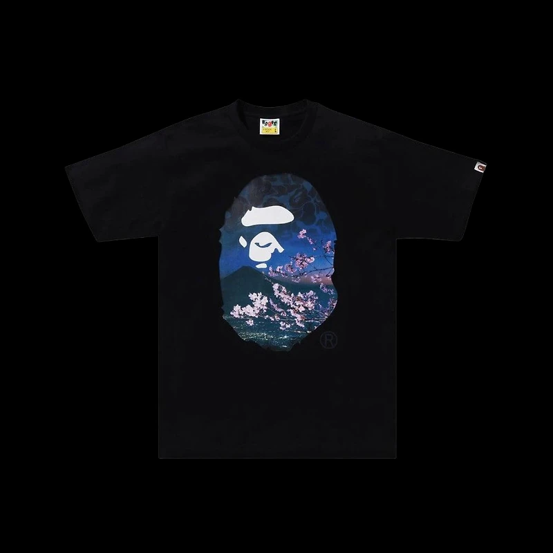 Bape Sakura Photo Head W Tee Black