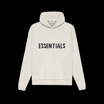 Essentials Knit Hoodie Creme