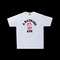Bape ABC Pink Flame Head Tee White