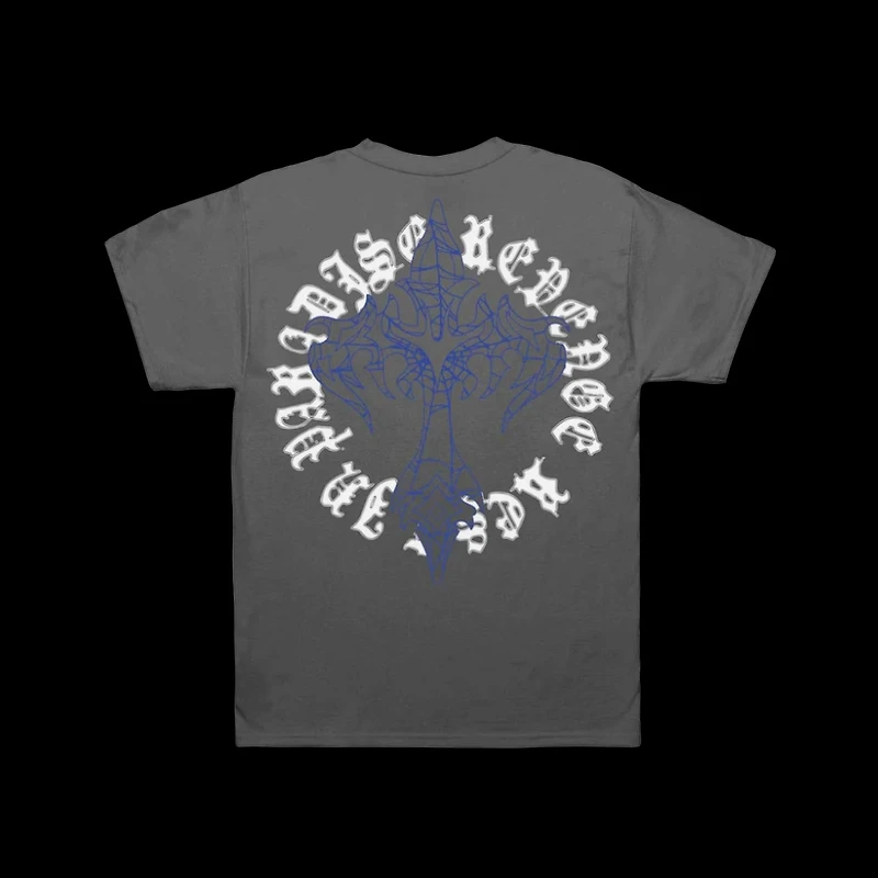 Revenge Web Print Tee Blue/Grey
