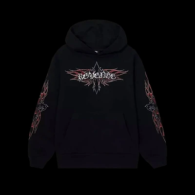 Revenge Flaming Cross Hoodie Black