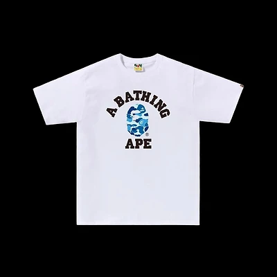Bape ABC Blue Flame Head Tee White