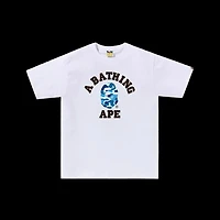 Bape ABC Blue Flame Head Tee White