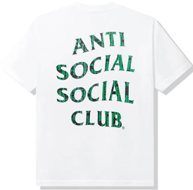 Anti-Social glitch tee white
