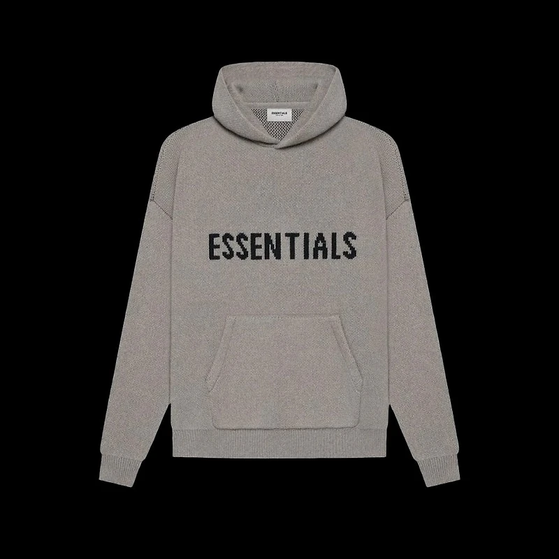 Essentials Knit Hoodie Dark Heather Oatmeal