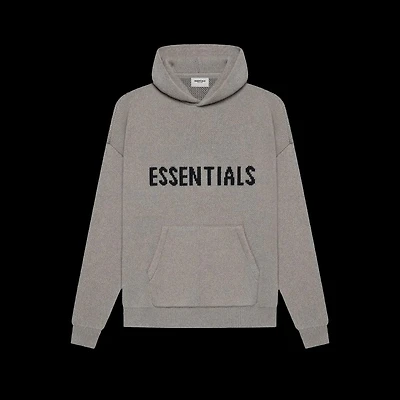 Essentials Knit Hoodie Dark Heather Oatmeal