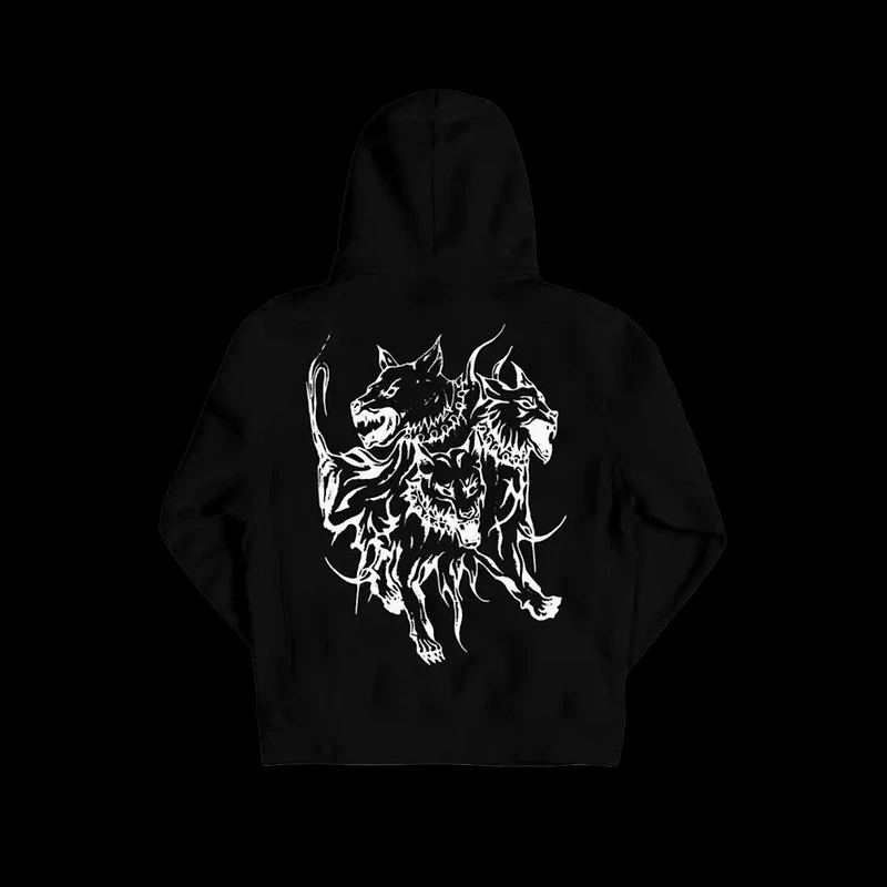 Revenge Yellow Lightning Cerberus Hoodie Black