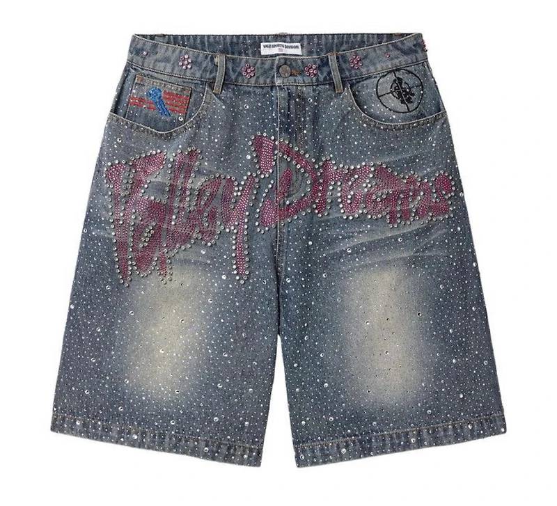 Vale Forever Iced Out Jorts 'Mild Blue'