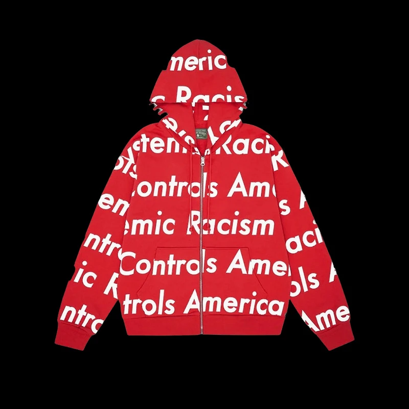 Denim Tears Repeat Zip-Up Red