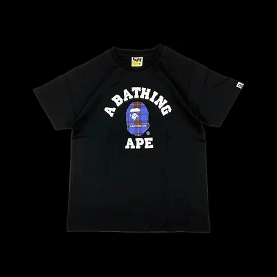 Bape ABC Ape Navy Check Head Tee Black