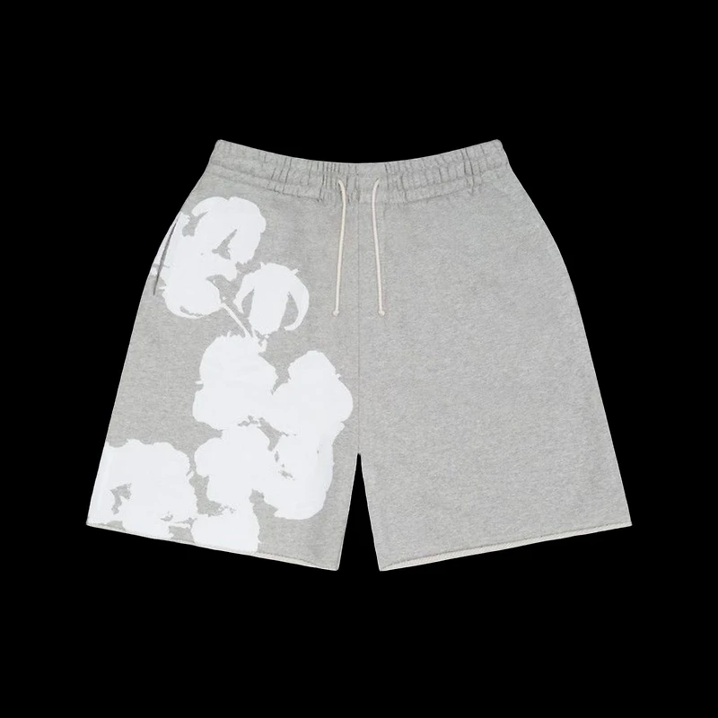 Denim Tears Big Cotton Wreath Sweat Shorts 'Grey'