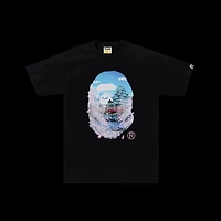 Bape Sakura Photo Head W Building Black Tee