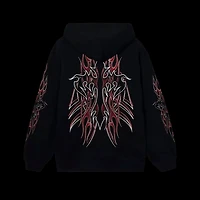 Revenge Flaming Cross Hoodie Black
