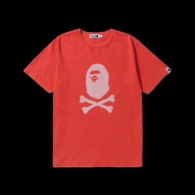 Bape Ape Crossbone Overdye Tee Red