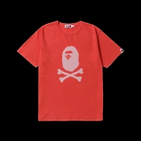 Bape Ape Crossbone Overdye Tee Red