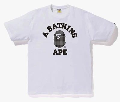 Bape ABC Grey Plaid Tee White