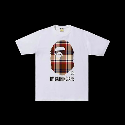 Bape Burberry Ape Head Tee White