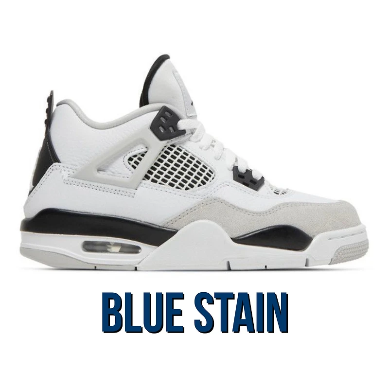 *Blue Stain* Air Jordan 4 Retro GS 'Military Black'