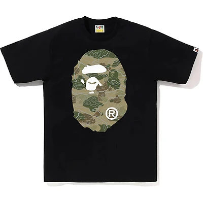 BAPE Layered Line Camo Big Ape Head Tee 'Black'