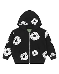Kids Cotton Wreath Zip Hoodie Black