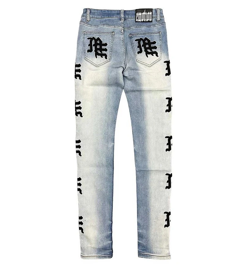 Mixed Emotions Monogram Denim Light Blue Wash