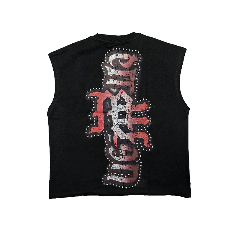 Mixed Emotion Angel Sleeveless Tee Black