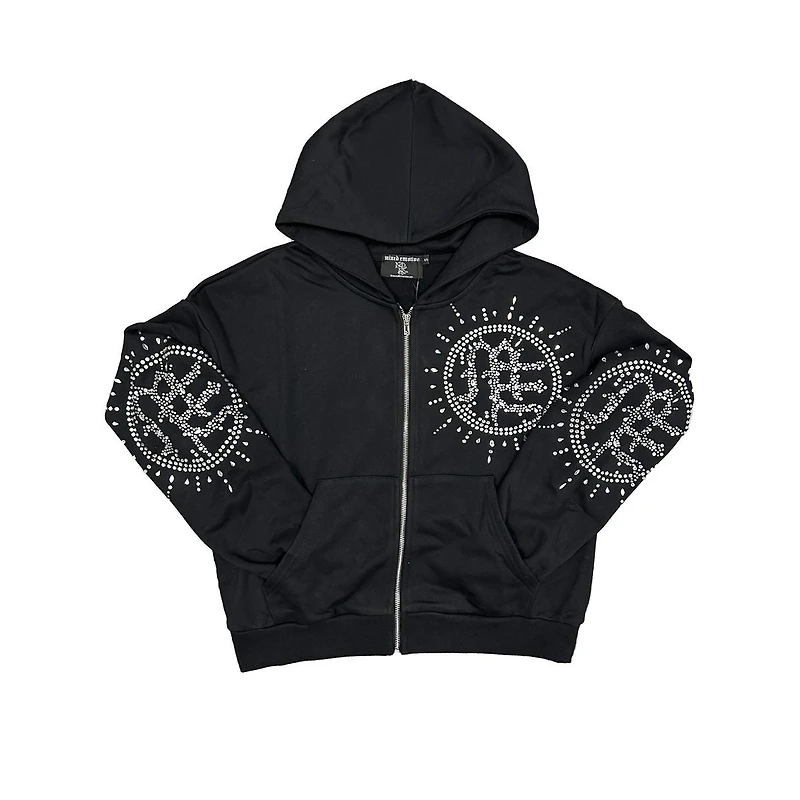 Mixed Emotion "Eclipse" Black Rhinestone Zip Up Hoodie