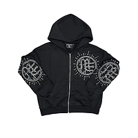 Mixed Emotion "Eclipse" Black Rhinestone Zip Up Hoodie