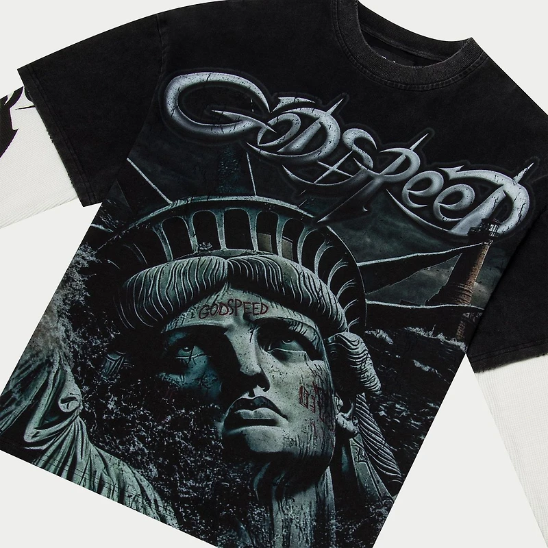 Godspeed Sunken Liberty 2 Layered T-Shirt Black