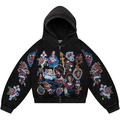 Righteous Risen King Zip Up Hoodie Black