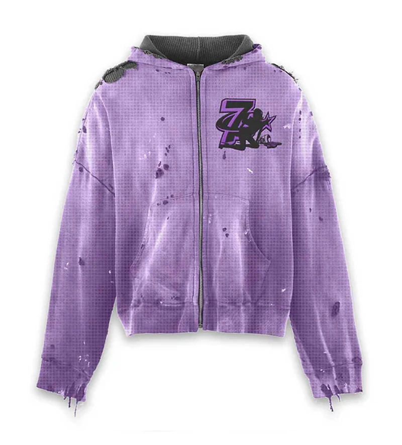 TRIPLE SEVENS TRAP REVERSIBLE ZIP UP HOODIE BLACK