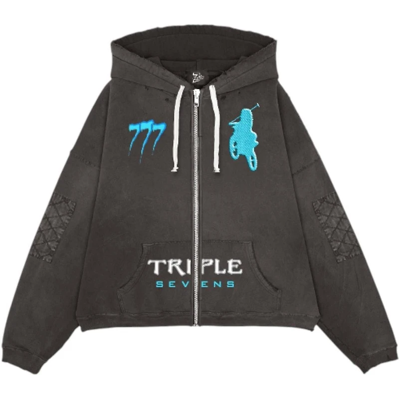 Triple Sevens Moto Zip Up Hoodie