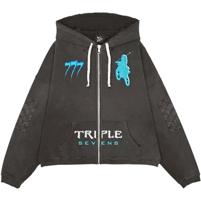 Triple Sevens Moto Zip Up Hoodie