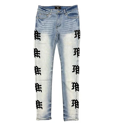 Mixed Emotions Monogram Denim Light Blue Wash