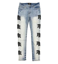 Mixed Emotions Monogram Denim Light Blue Wash